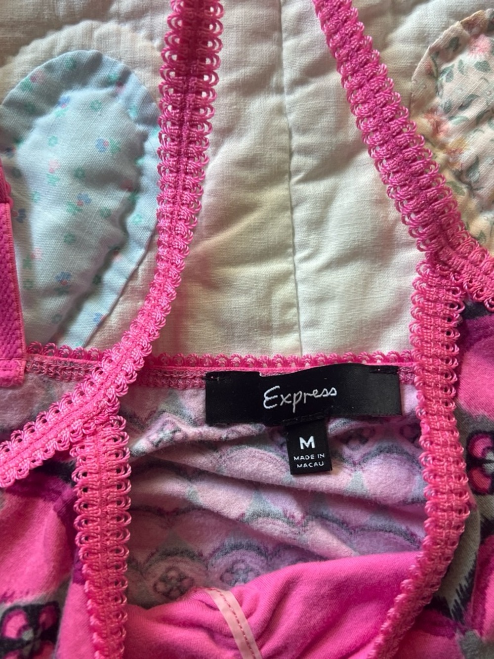 Express Pink Y2K cami top fairy core spaghetti strap tank top size M vintage - Picture 5 of 7